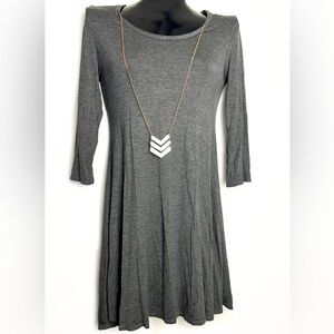 *NWT* Elegant Long Sleeve Gray Dress